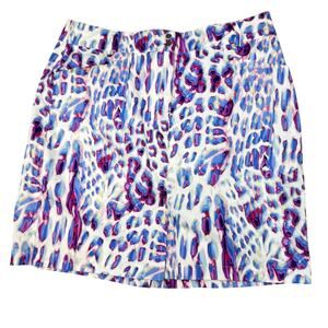 GG Blue Luxe Sport Women's Golf Skort Size 8 White Neon Animal Print